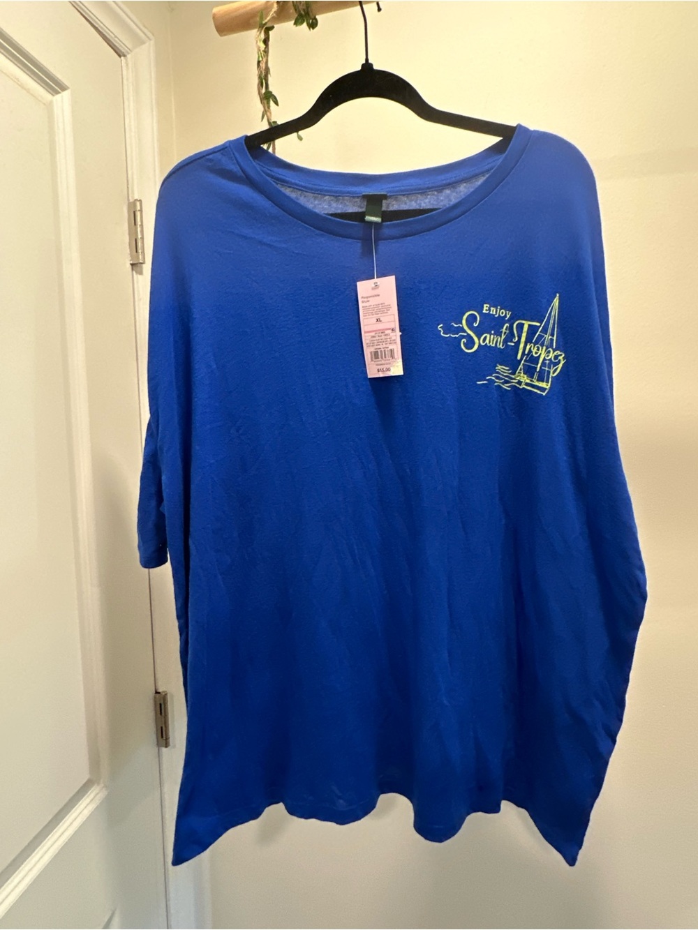 Women’s Oversized XL | Wild Fable Blue Saint Tropez Sailboat Graphic T-Shirt